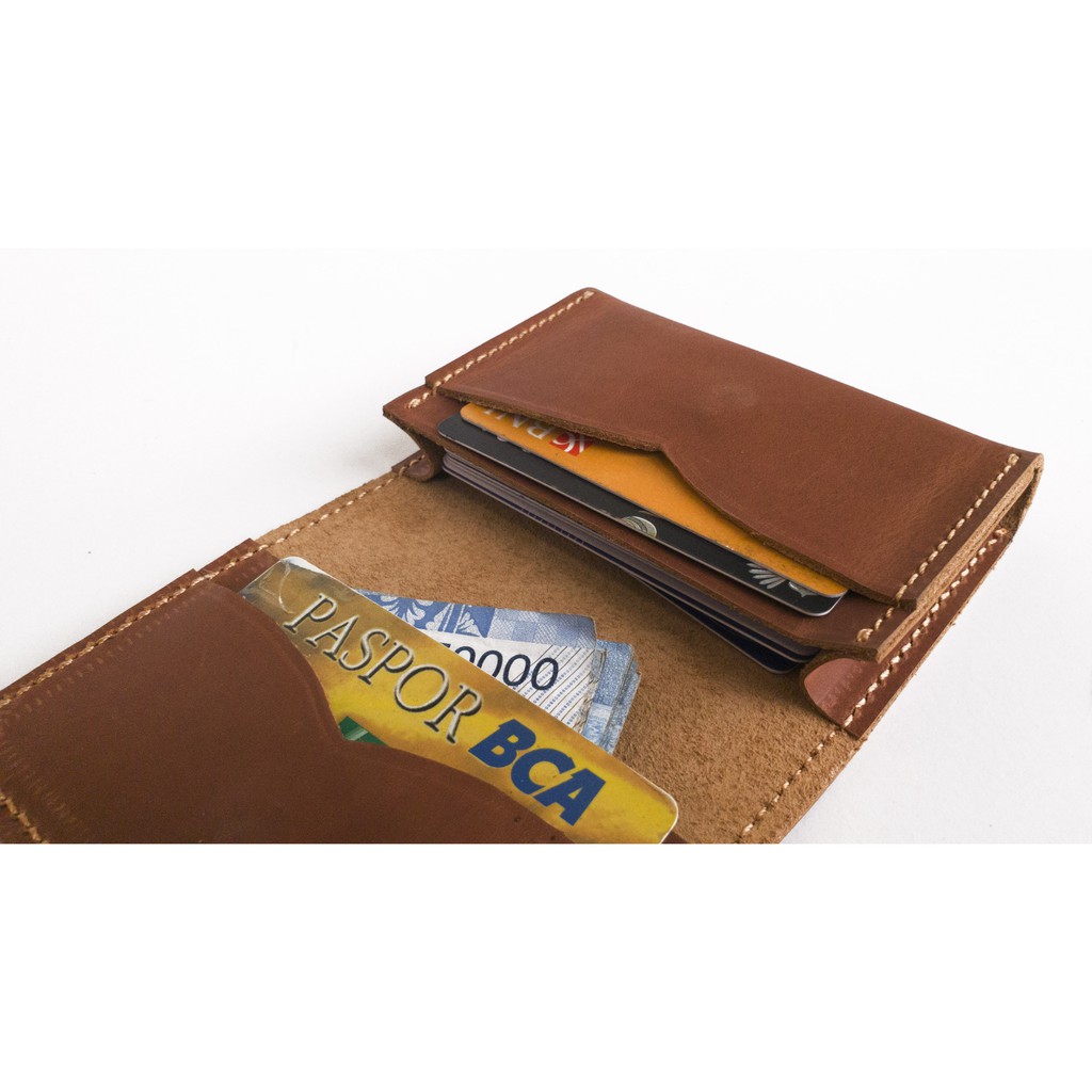 dompet kartu kulit sapi crazyhorse muat banyak kartu | card holder- vintage brown