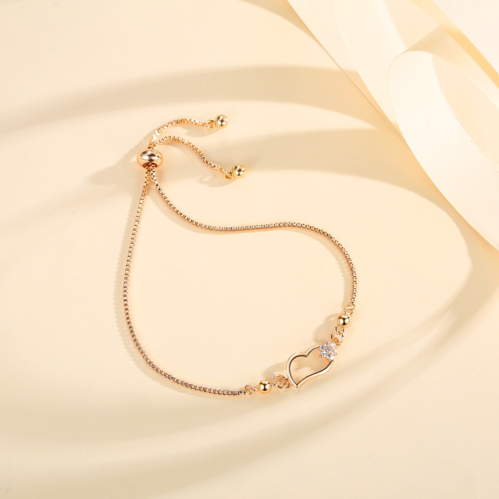 Y717 [COD✔] Gelang Wanita Korea Import Hati Gelang Titanium Gelang Wanita Anti Karat