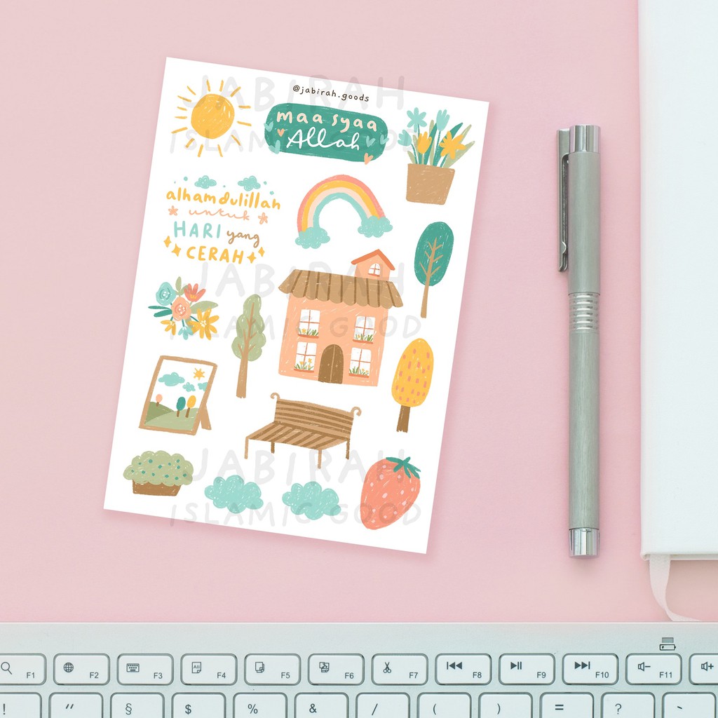 

Stiker Jurnal | Journal sticker | Hari Yang Cerah | Islamic Sticker | Jabirah
