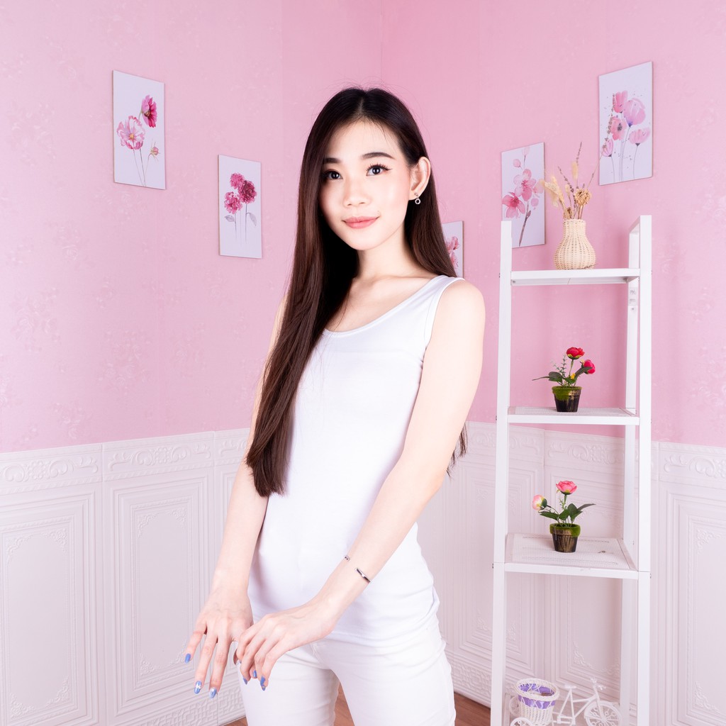 BEE - Tanktop Polos Over Size / Tanktop Premium Wanita BYCRA-PUTIH