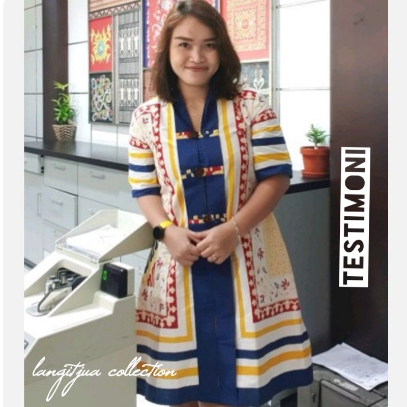 DRESS SALUR INTEN LENGAN PENDEK| DRESS BATIK IMLEK BUSUI FRIENDLY