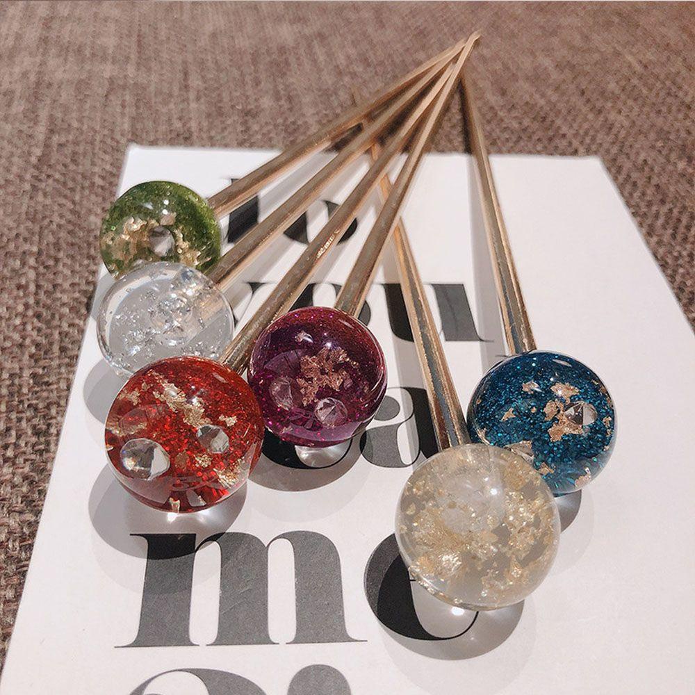 Agustina Jepit Rambut Elegan Shiny Barrette Hiasan Kepala Perhiasan Logam Foil Emas Hair Clips