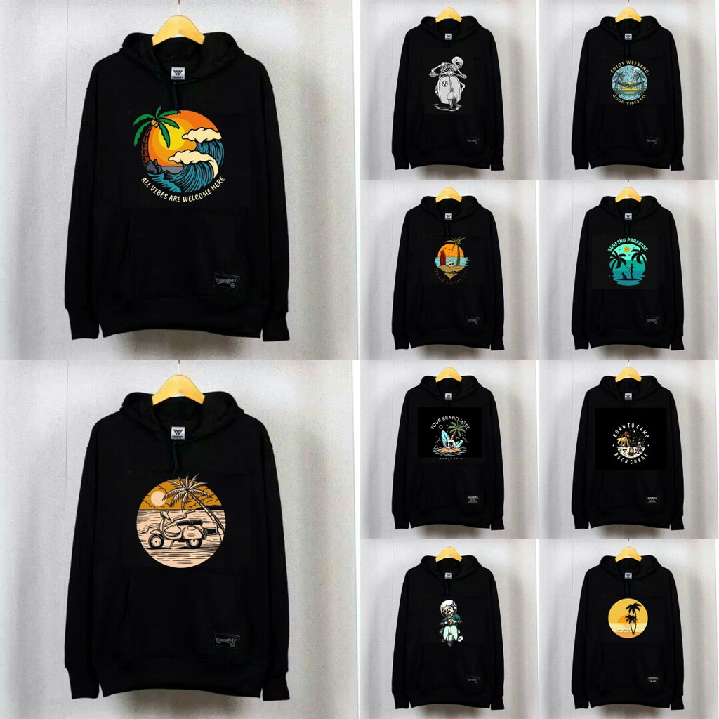 Sweater Hoodie Surfing Jaket Pria Unisex Jaket Pantai Sweater Vespa