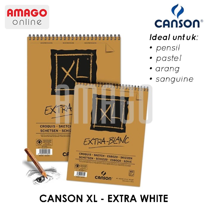 CANSON XL - EXTRA WHITE - 120 SHEETS - A3 - 90G (ALBUM)  200787501