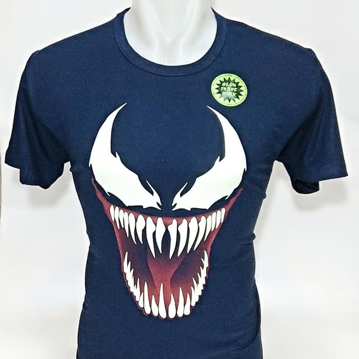 Baju Kaos Superhero Venom Glow In The Dark Import Big Size Jumbo XL-XXXL Rhymes Import