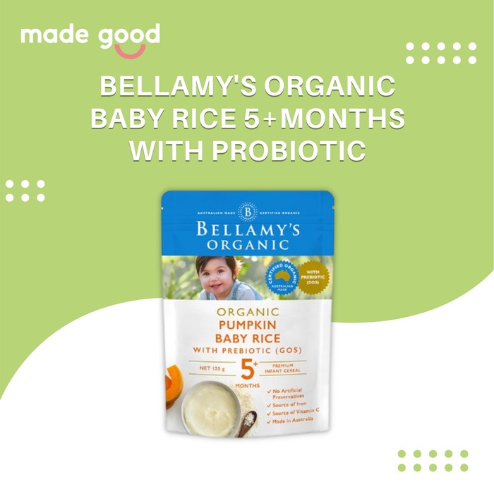 

Bellamy's Organic Pumpkin Baby Rice - bubur bayi dengan Prebiotic 125g