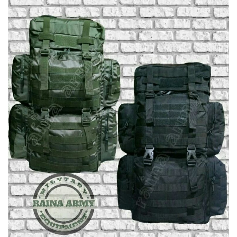 tas raider tas ransel army besar jumbo hijau dan hitam tambah bonus peat rubber