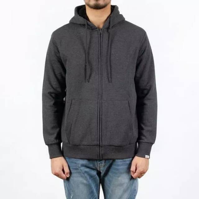 Jaket hoodie hangat POLHAM sherpa lined full zipper ORIGINAL