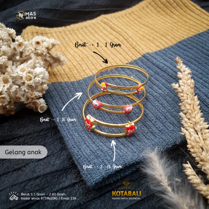 Gelang anak boneka Emas kadar 875 % | emasnabire papua