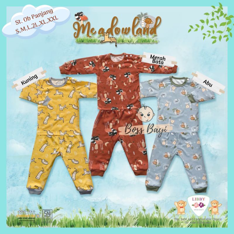 LIBBY- BASIC WEAR Setelan Oblong Panjang Kancing Pundak Bayi Anak Size S M L 2L XL