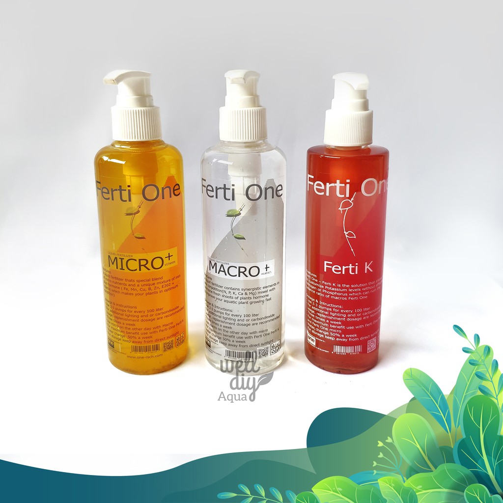 PAKET Pupuk Cair Aquascape Ferti One Micro Macro Ferti K 200 ml &amp; 100 ml