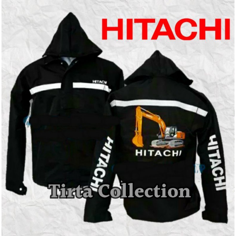 JAKET PARASUT HITACHI EXCAVATOR ALAT BERAT (BORDIR TERMURAH)