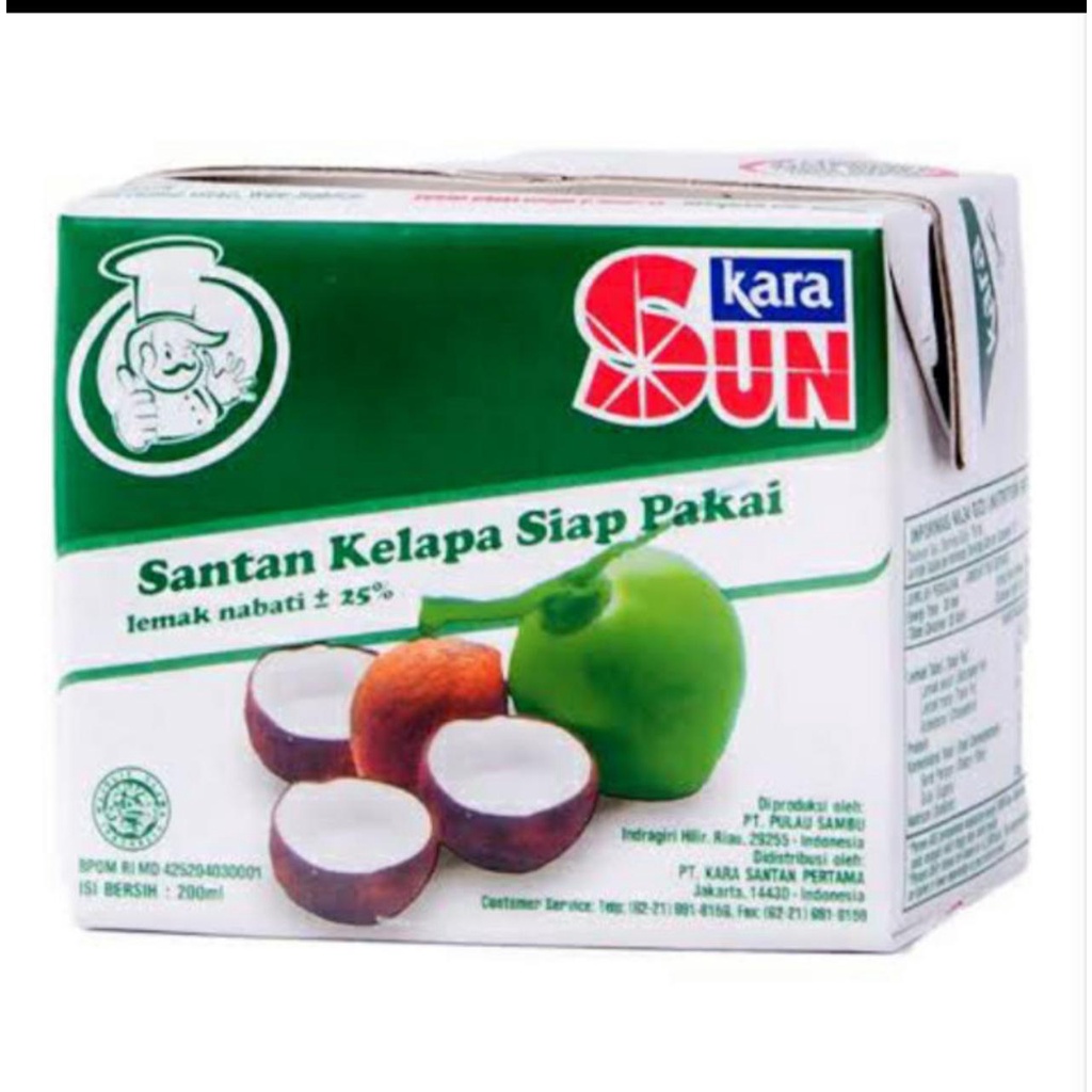 Santan Sun Kara 12x200ml - Coconut Milk - Kara Gosend/Grab