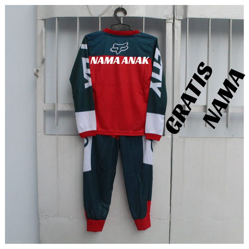 setelan baju jersey motor cross/baju setelan kaos sepeda/baju trail anak murah