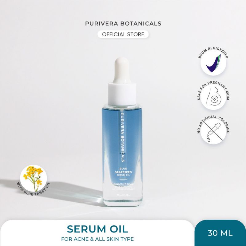 Jual Purivera Blue Grapeseed Serum Oil Anti Acne Jerawat