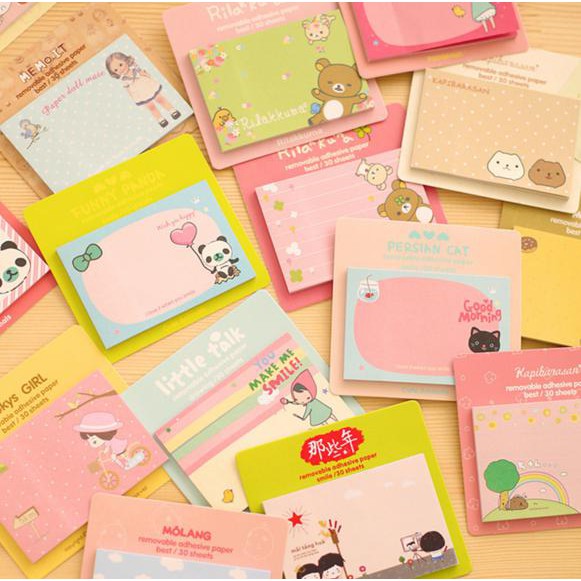 

BARANG MURAH STIKER MEMO NOTE POST IT MINI KOREA LUCU - AT0011 - PUTIH FREE ONGKIR..