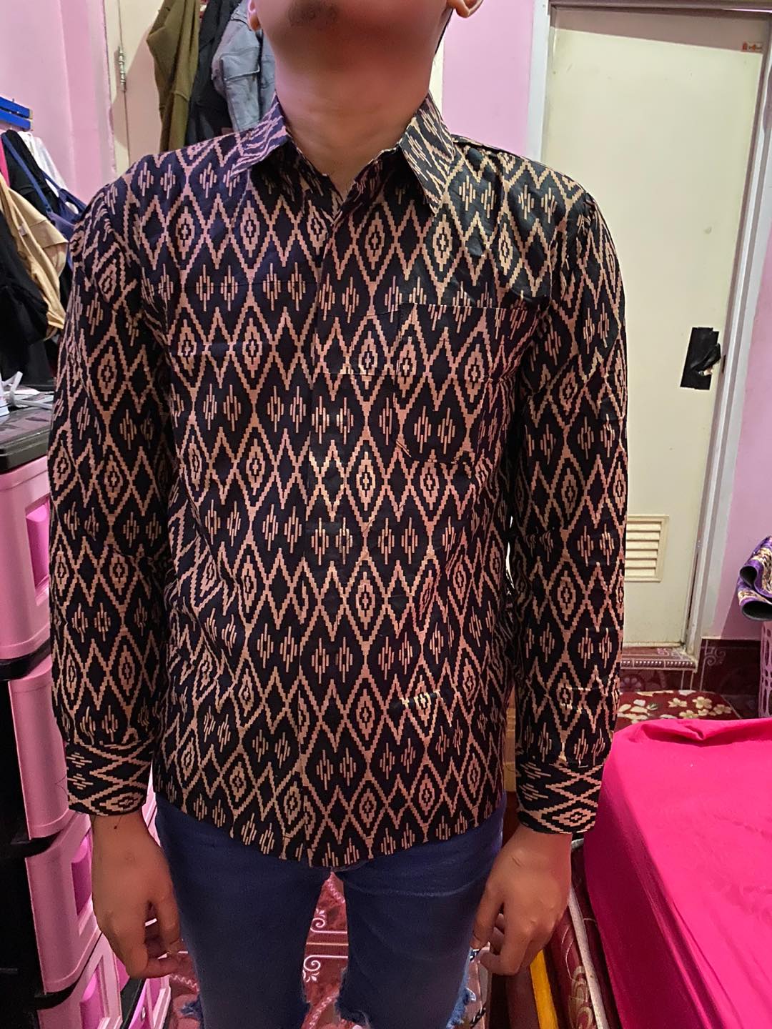 Baju Batik Pria Slimfit Big Size M L Xl Xxl Atasan Kemeja Batik Lengan Panjang Original