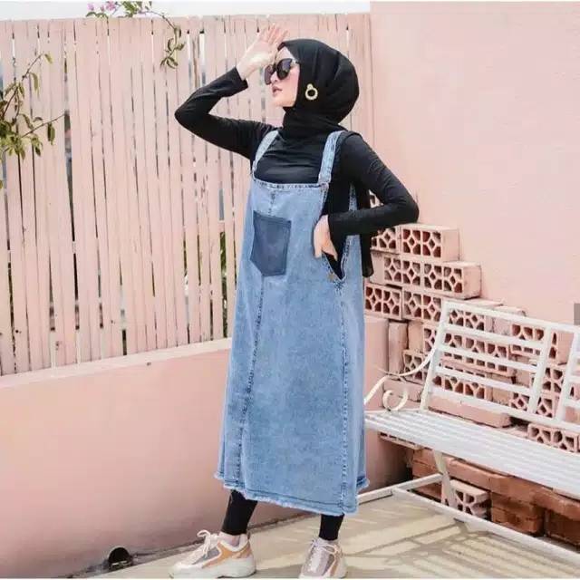 Overall zushi rok jeans rawis bawah