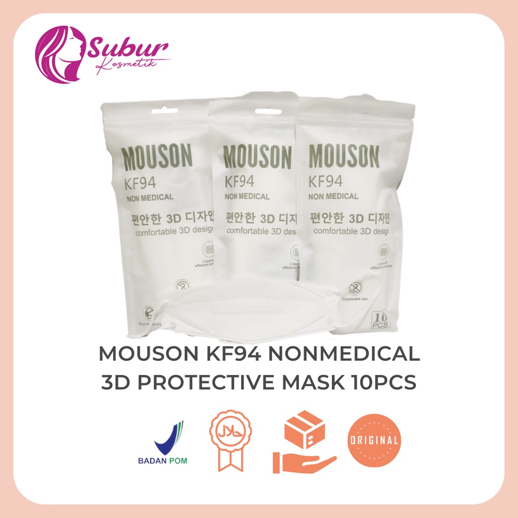 Mouson KF94 Non Medical Mask 3D Design Isi 10pcs