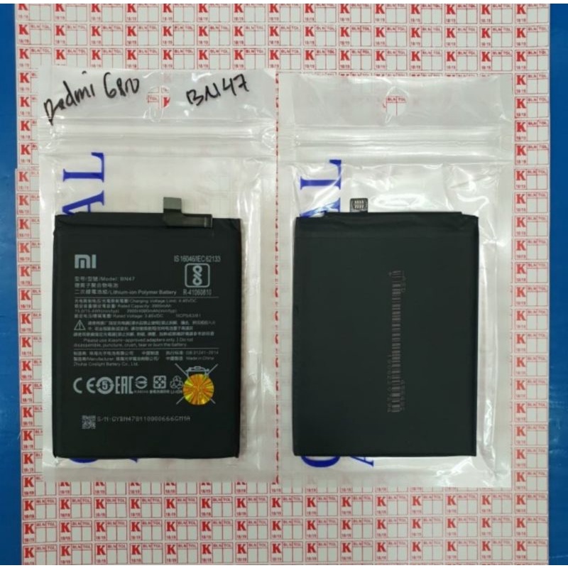 BATERAI BATRE BATTERY BATERE XIAOMI REDMI 6 PRO MIA2 LITE BN47 ORIGINAL