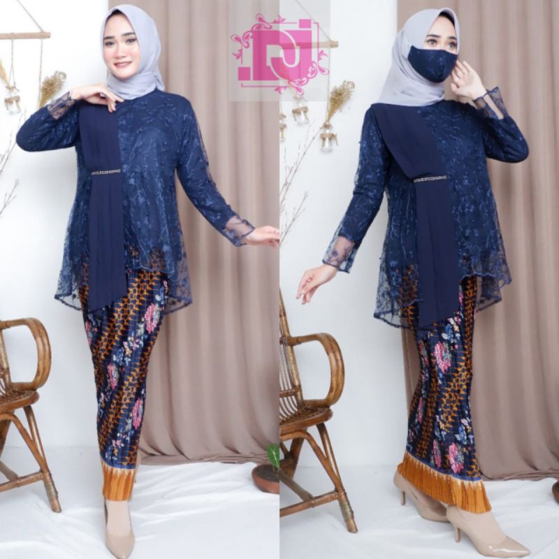 IndahKebaya | SET KEBAYA SELENDANG TILLE MODERN / AURORA CERUTTI / BLOUSE MAYANG / PESTA / WISUDA