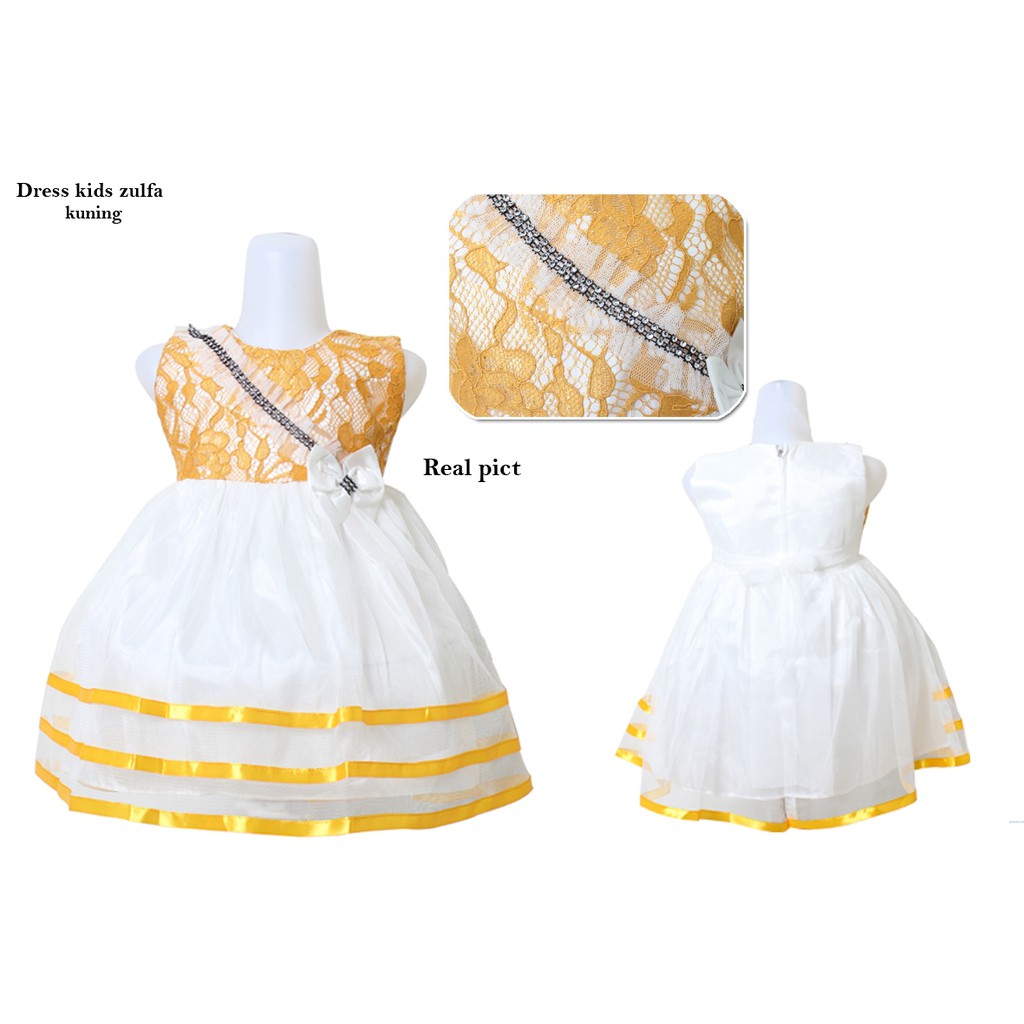 Dress kids zulfa/terusan dress anak bertingkat/baju pesta anak/casual dress anak pesta murah