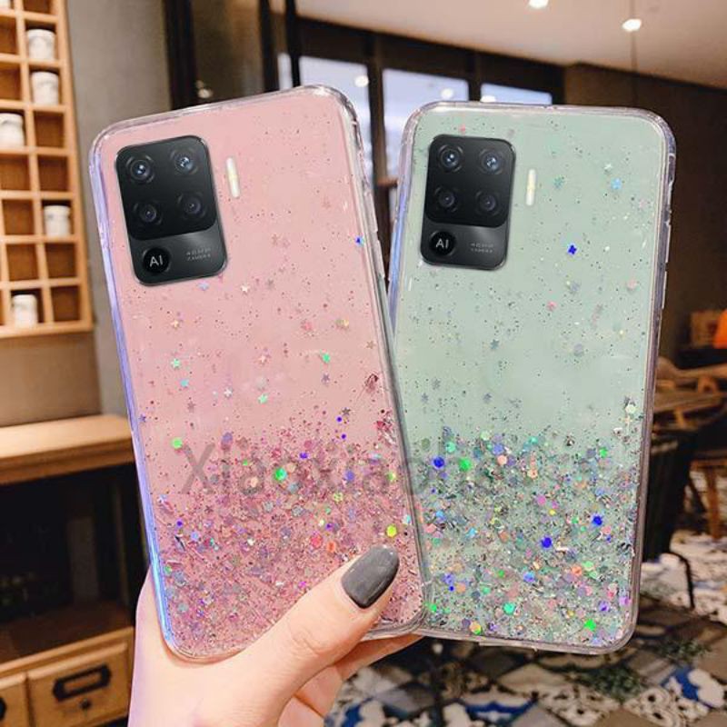 Oppo F9 Reno 4F Reno 5 5F 2021 Casing Soft Case Tpu Bahan Premium Glitter Glossy