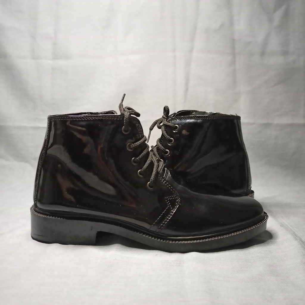 Mojo sepatu PDH TNI Kilap resleting kulit asli