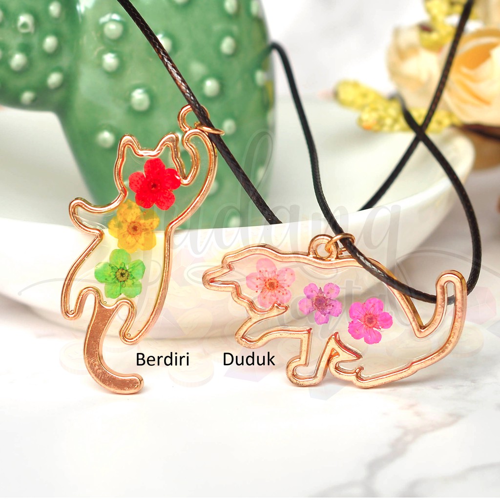 Kalung Unik Flower Glass Cat Kucing Bunga Lucu Unik GH 204208