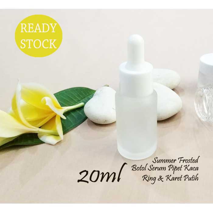 Botol Serum 20ml Kaca Doff Frost Frosted Botol Pipet Kaca 20 ml Botol Obat Tetes Dropper Oil Botol S