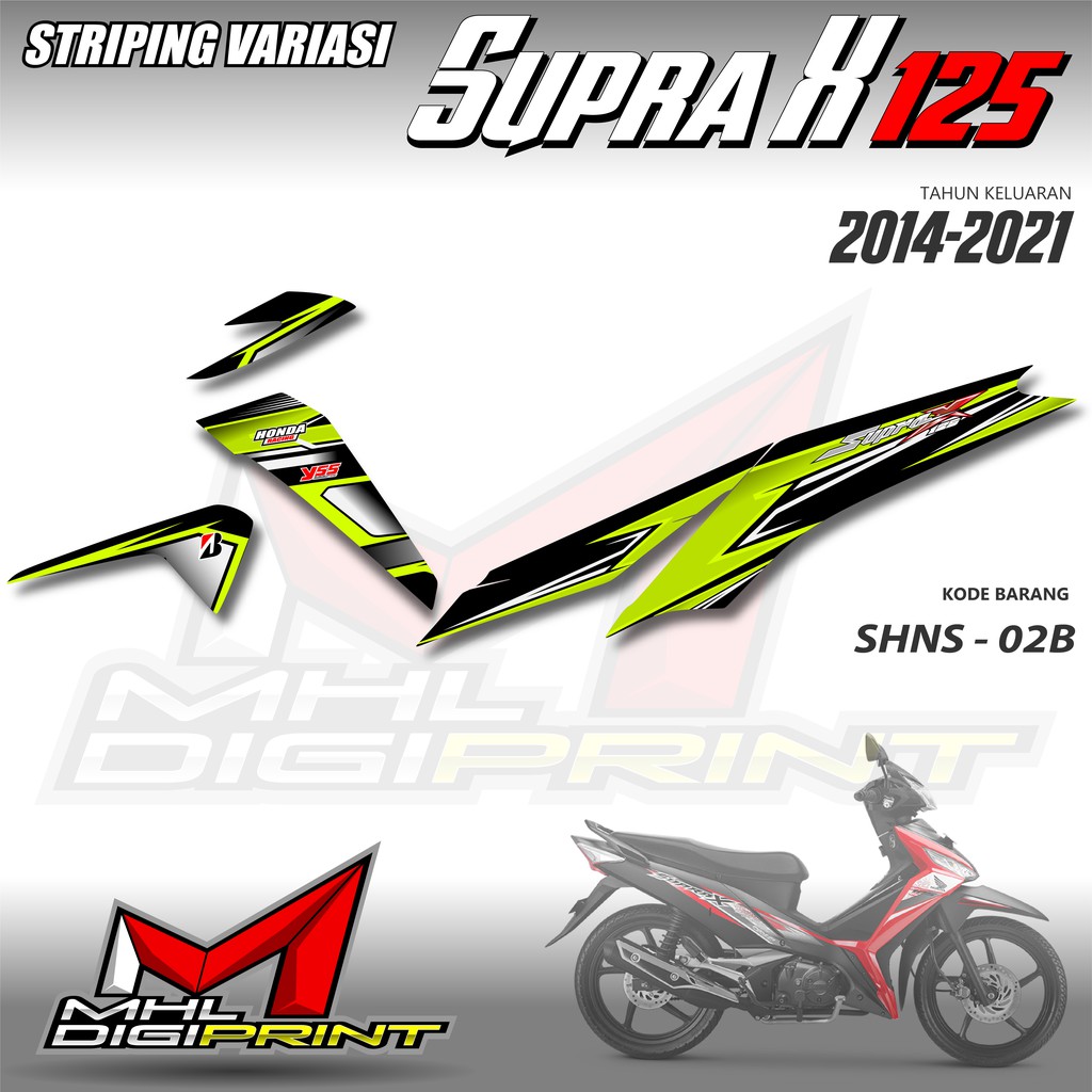 STRIPING VARIASI SUPRA X 125 - STIKER SUPRA X 125 GENERASI TERAKHIR - SHNS 02