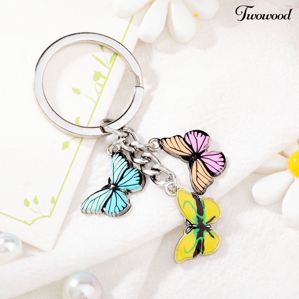 Twowood Gantungan Kunci Butterfly Warna-Warni Untuk Aksesoris Tas Wanita