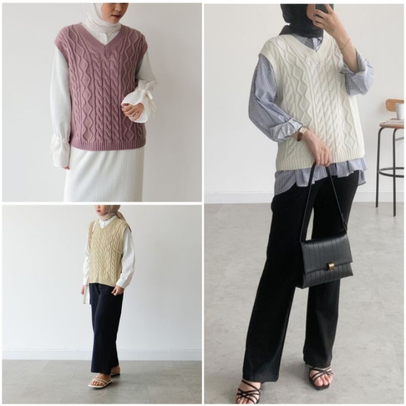 BAJU ROMPI VEST RAJUT COTTONARY