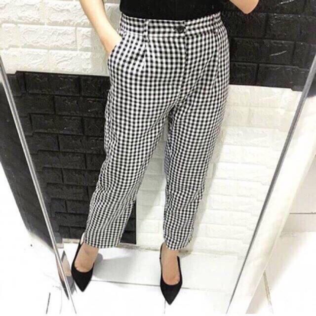 BOXY PANTS  CELANA  PENSIL TARTAN CELANA  BAGGY  PANTS  