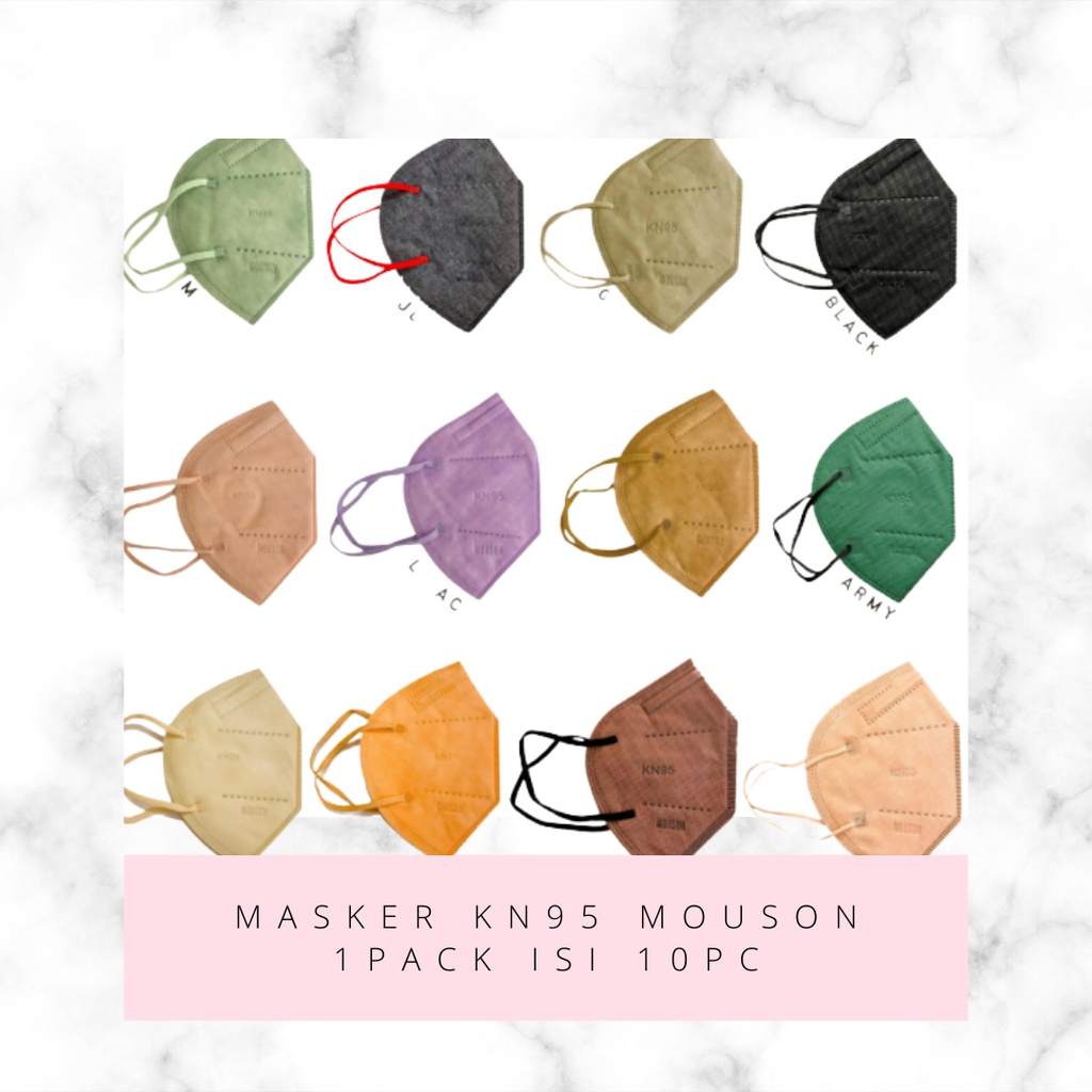 MASKER KN95 MOUSON EARLOOP 6PLY PREMIUM ISI 10PCS (BUKAN REPACK)