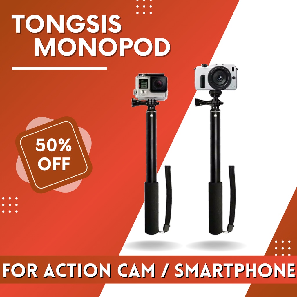 Tongsis monopod for HP dan Action Camera / monopod hp / monopod kamera / tongsis gopro / selfie stic