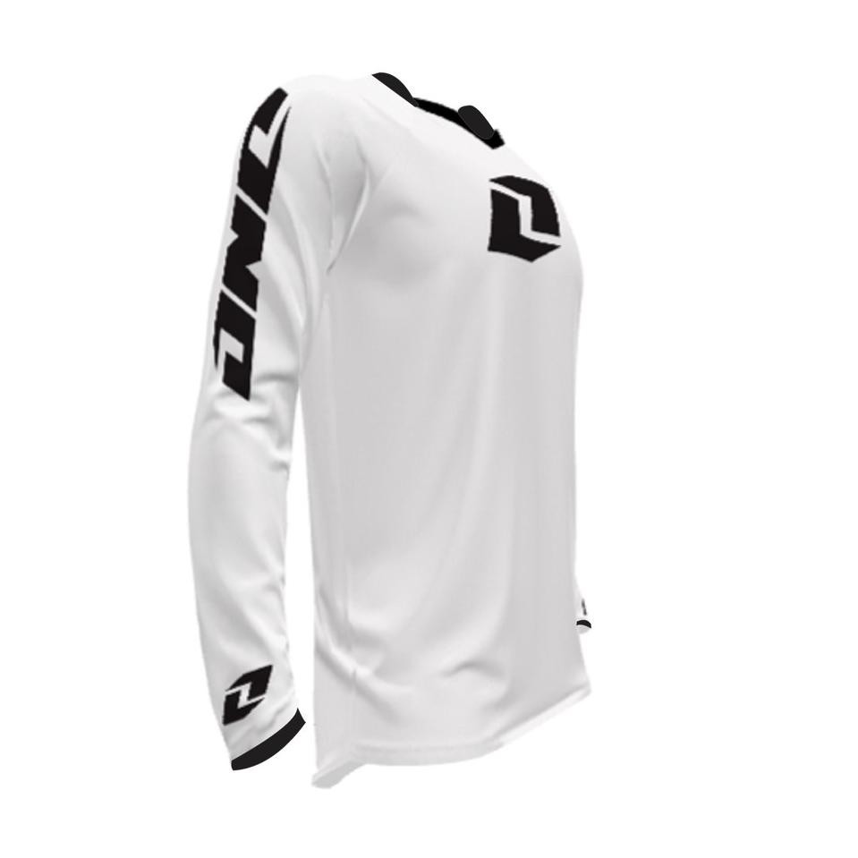 jersey Sepeda Gowes ONE Putih List Hitam