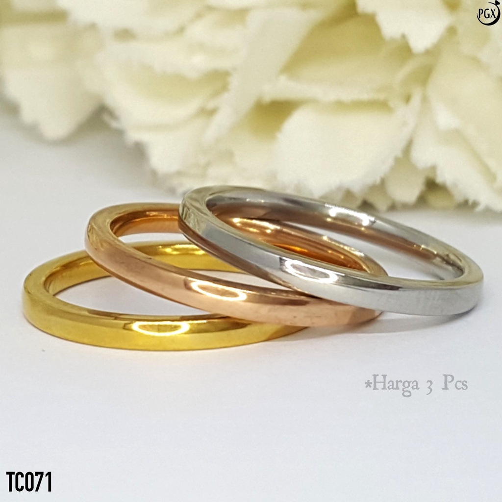 PGX Cincin Titanium Couple Tunangan Aksesoris Fashion Perhiasan Anti Karat - TC071