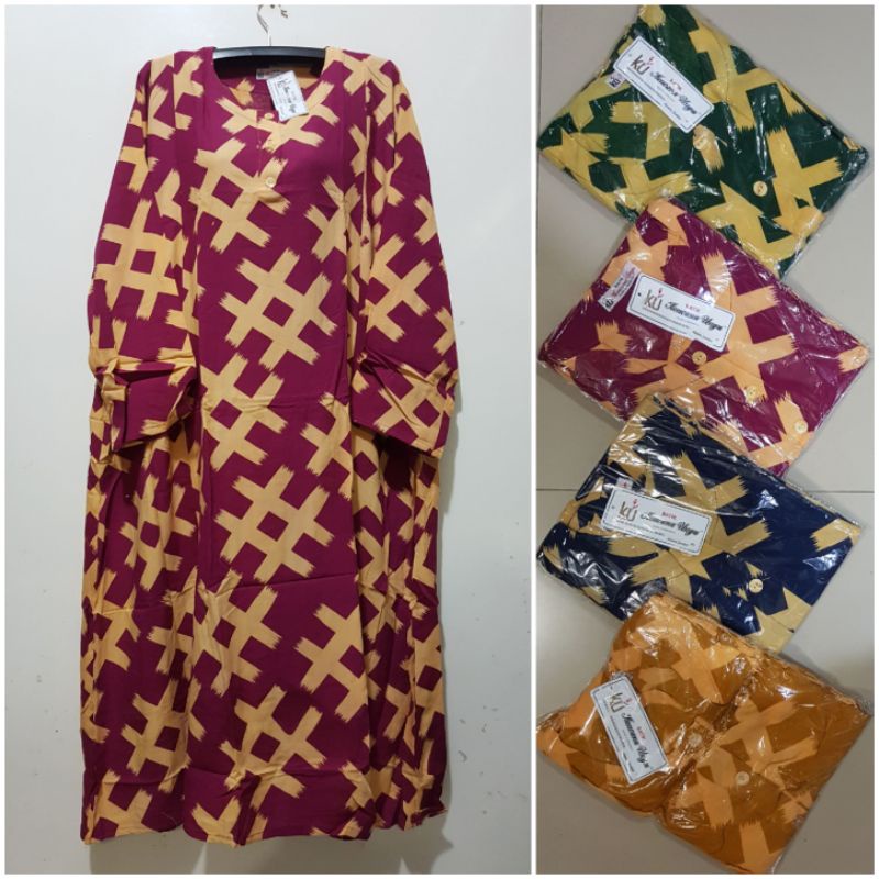 YULI - LONGDRES BATIK ABAYA JUMBO LD 140 CM PB127 CM KENCANA UNGU LEBEL PUTIH KUP