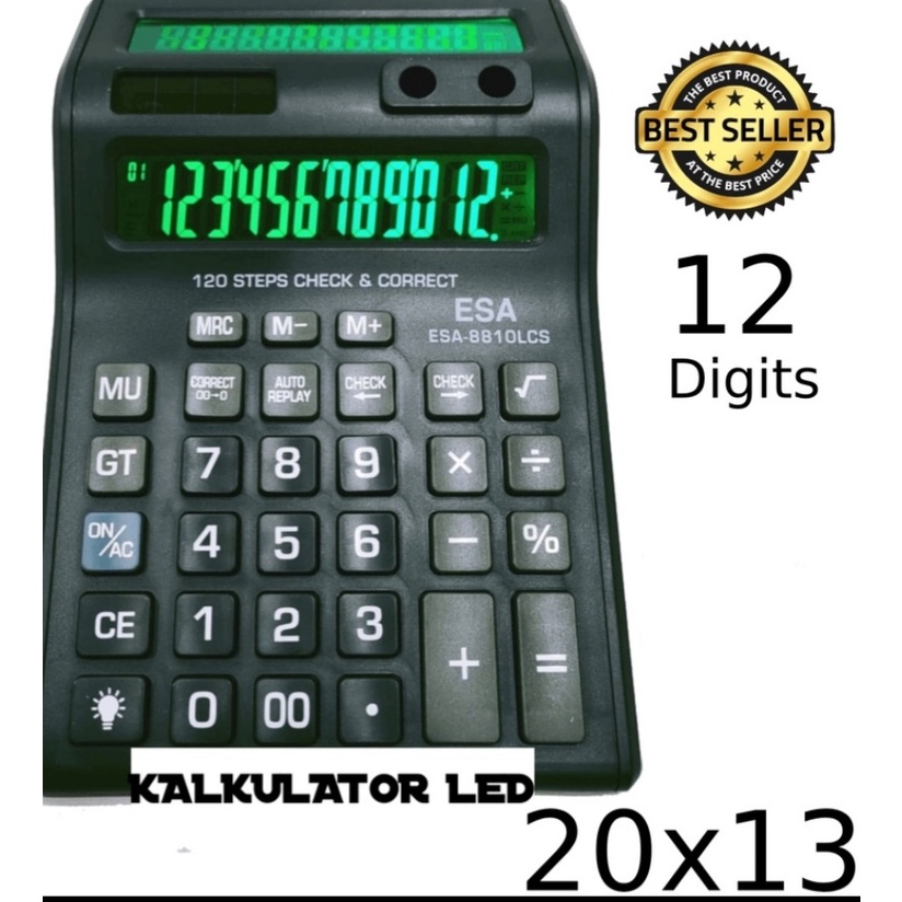 

Kalkulator Digital LED 2 Layar 12 Digit ESA - Kalkulator Check