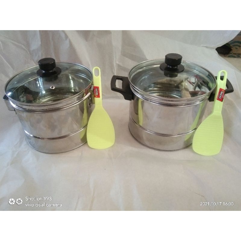 Dandang Nasi/Kukus/Somay 20cm Tutup Kaca