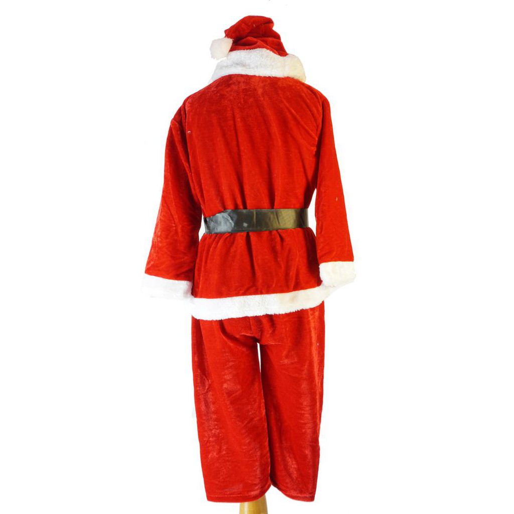 Promo Murah Baju Kostum Natal Santa Clause Bludru Dewasa Lengkap Merah Hijau Set Diskon Termurah