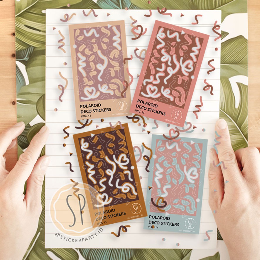 

Stiker Deco Polco Natural Coklat Polaroid Kpop Ribbon Swirl PDS PDS14