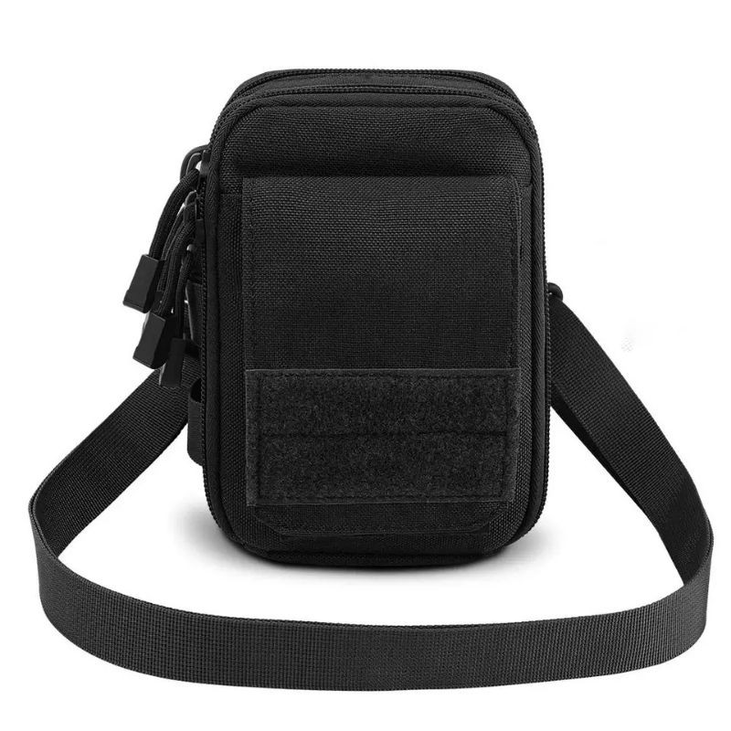Tas Hp Pinggang Tactical / Sarung Hp army Slempang / Black Edition