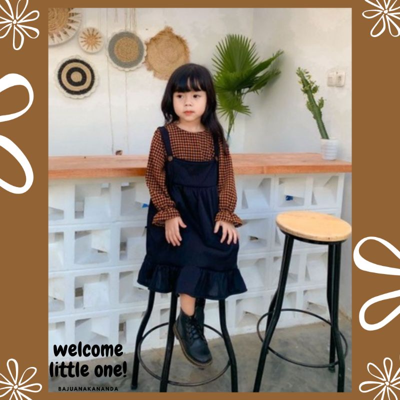 Dress Overall Tunik Anak Leoni Set Dress Overall Anak Perempuan (usia 1-4 tahun)