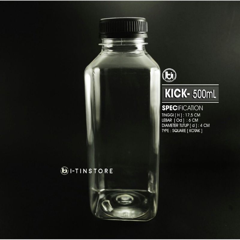 500 ML BOTOL MINUMAN KICK KOTAK PLASTIK  / 500ML BOTOL JUS PLASTIC KOTAK
