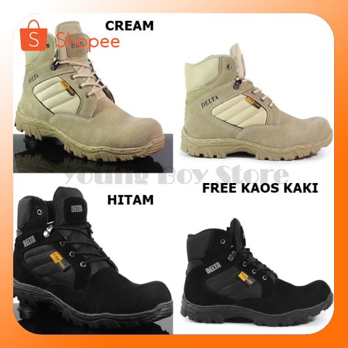 PROMO  SEPATU PRIA BOOTS SAFETY DELTA CORDURA TACTICAL GURUN TINGGI 6 INCI MURAH
