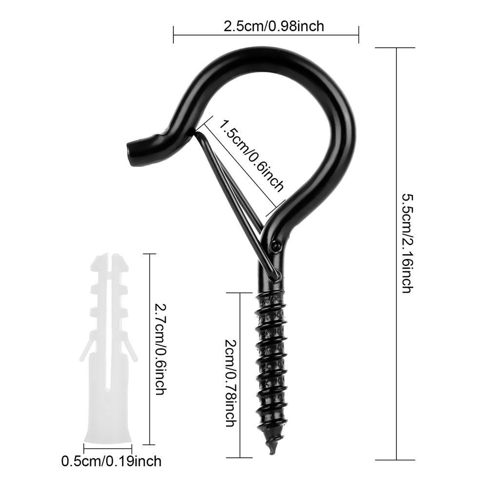 Nickolas1 Q-Kait Gantungan 20pak Desain Gesper Pengaman Tahan Lama Kait Sekrup Untuk Lampu Natal Untuk Tanaman Gantung Gantungan Tanaman