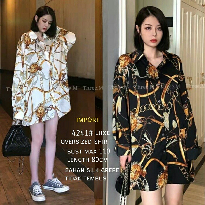 NGJ 4241 3M THREE M LUXE OVERSIZED PREMIUM KEMEJA BESAR IMPORTIR FASHION TERMURAH IMPORT