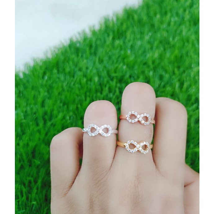 CINCIN CORR MODEL INFINITY MP / CINCIN PERAK ASLI SILVER 925 LAPIS EMAS/ CINCIN FASHION WANITA TERBARU